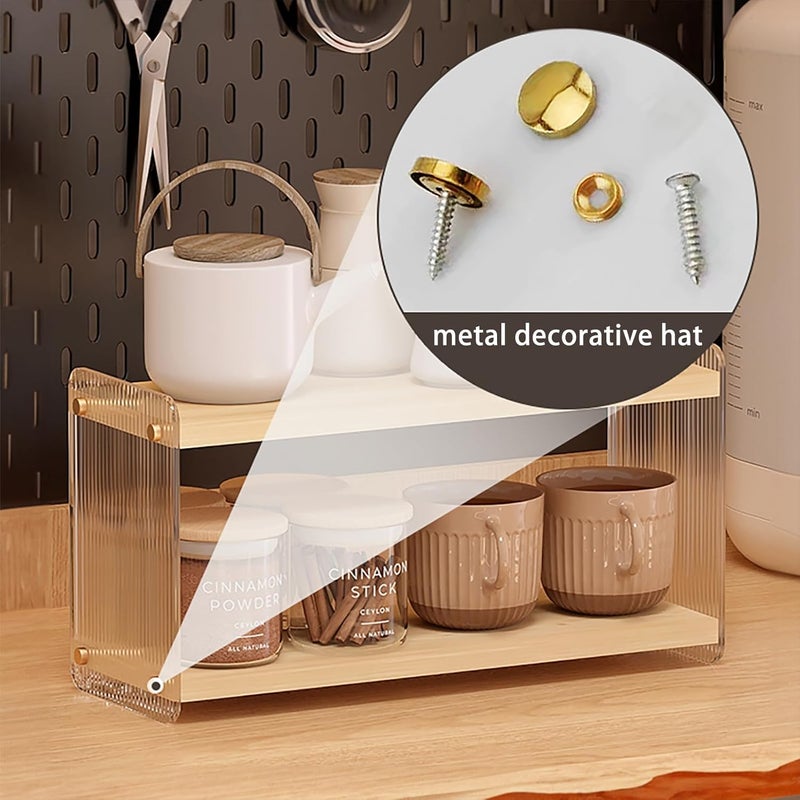 LiTY Coffee Station Organizer 2 Tier Acrylic Home Storage Mugs Hooks for Kitchen Countertops, Coffee Bars, for Placing Mugs, Coffee Beans, Syrup, Cups, Stirrers - Image 4